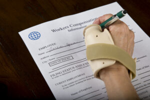 Worker compensation form for employment associated injury.