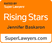 Rated by Super Lawyers: , Rising Star, Jennifer Baskaron, SuperLawyers.com